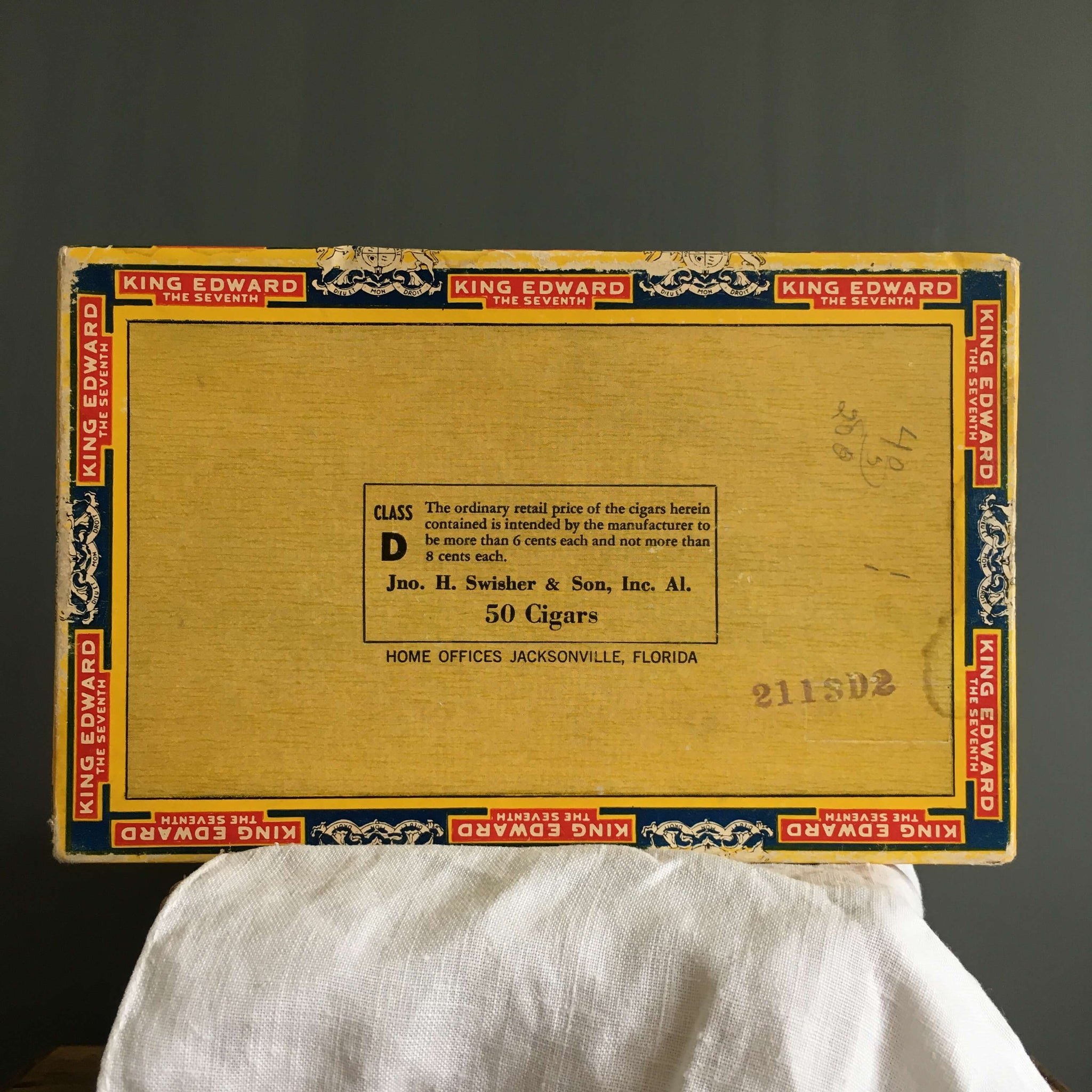 Vintage 1930s Cigar Box - King Edward the Seventh Imperial Cigars Cardboard Box