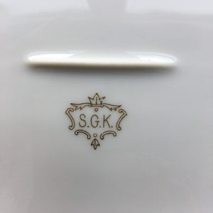 Vintage S.G.K. Platter - All White with Gold Handles - Made in Japan