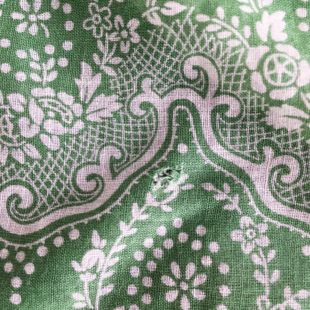 Vintage Green and White Half Apron - Sheer Cotton Handmade
