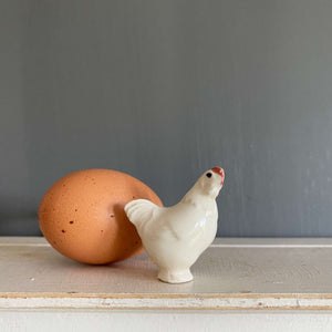 Vintage Miniature Ceramic Chicken - The Tiniest Chicken in the Kitchen