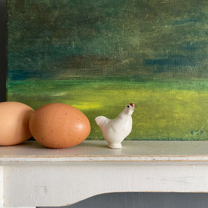 Vintage Miniature Ceramic Chicken - The Tiniest Chicken in the Kitchen