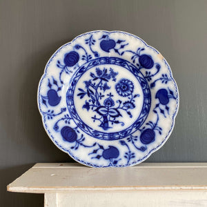 Antique Flow Blue Luncheon Plate - Johnson Brothers England - Holland Pattern circa 1900-1915