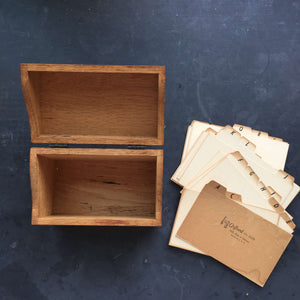 Vintage 1950s Wood Recipe Box - Weis Manufacturing Company - Monroe Michigan