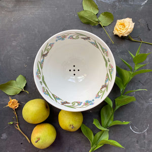 Vintage Portmeirion Fruit Strainer Drainer Colander - Botanic Garden Pattern circa 1972 - Made in England