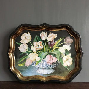Vintage Keller Charles Metal Tray - Tulip Bouquet Painting by Galley -  Stephanie Hoppen Picture Archive
