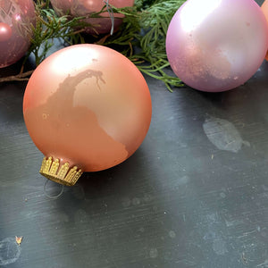 Vintage Christmas by Krebs Frosted Glass Ornaments - Pastel Shades - Set of 12
