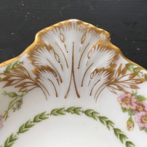 Antique CH Field Limoges Serving Dishes - GDA France - Set of Two Pink Green Gold Floral