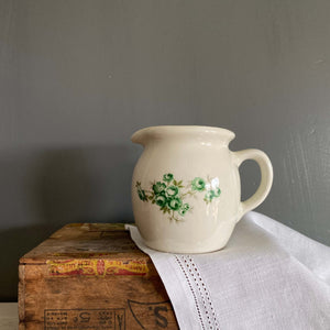 Vintage Creamer with Green Cabbage Roses