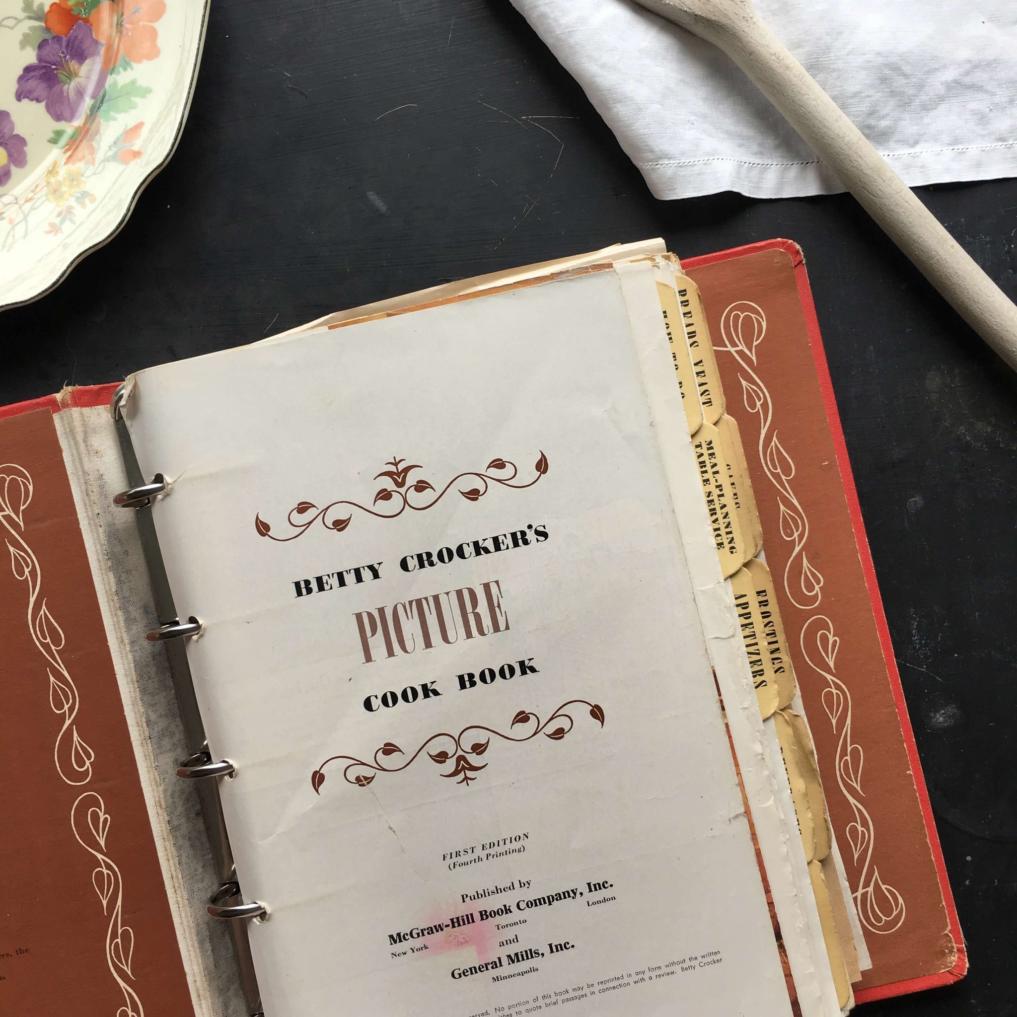 Betty Crocker's Picture Cook Book - 1950 First Edition Fourth Printing with Additional Clipped & Handwritten Recipes