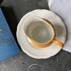 The Creamer of Many Calamities - Vintage Orange Lustreware Porcelain Creamer Made in Japan circa 1920-1940s