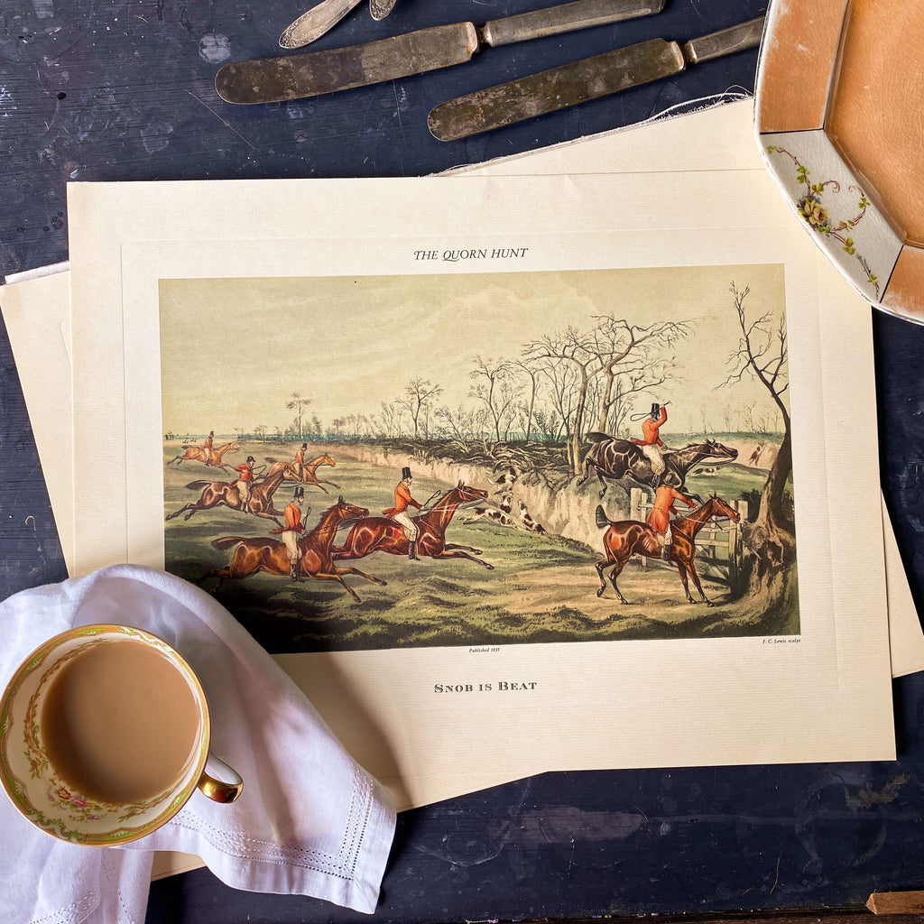 Vintage British Sporting Prints - Alken Fox Hunt Scenes circa 1960