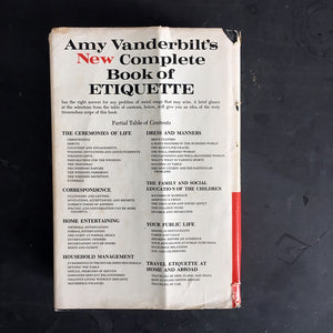 Amy Vanderbilt's New Complete Book of Etiquette - 1963 Edition - Midcentury Guide to Gracious Living
