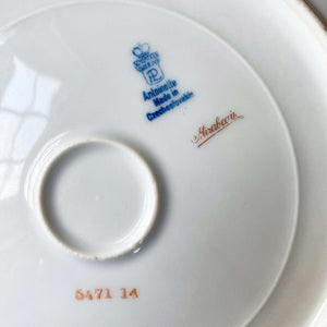 Antique Porcelain Cake Plate with Blue Ribbons - Antoinette Mirabeau by Schlackenwerth Czechoslovakia