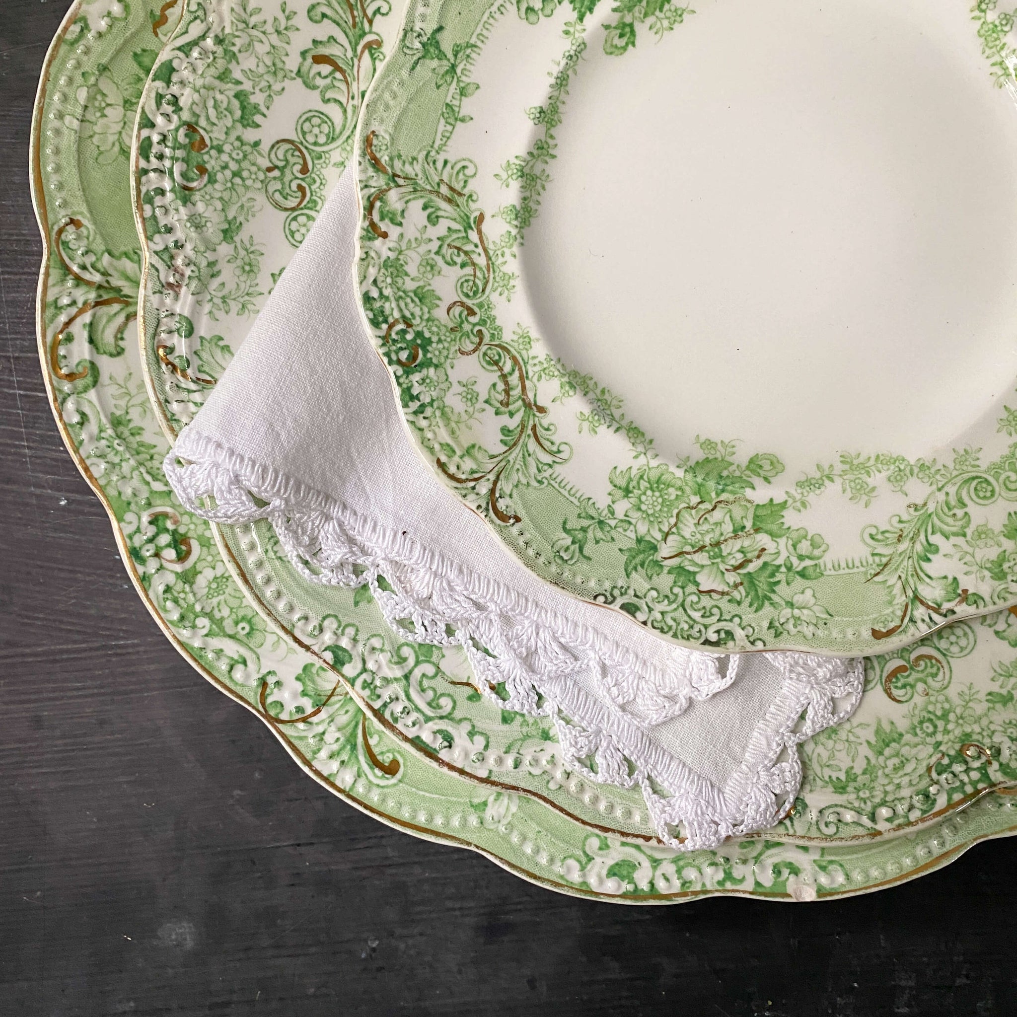 Antique Johnson Brothers Florentine Place Setting - Dinner, Lunch & Bread Plate Set circa 1913