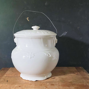 Antique White Chamber Slop Jar - Mellor & Co Combinet Chamber Companion circa 1890s