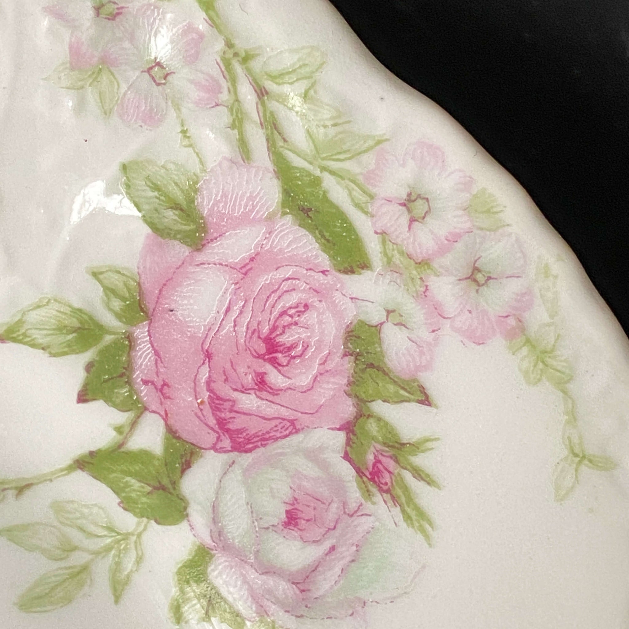 Antique Theodore Haviland Limoges Bread Plates circa 1903 - Set of Four Country French Cabbage Roses
