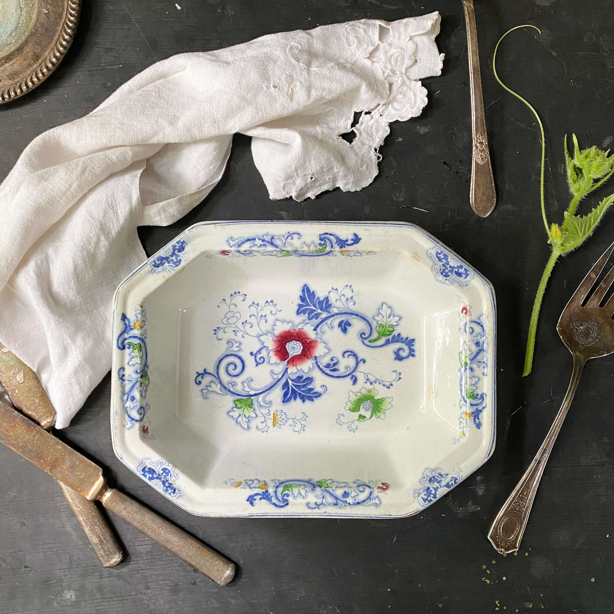 Rare Antique Francis Morley Vegetable Serving Dish - Aurora Pattern circa 1845-1858
