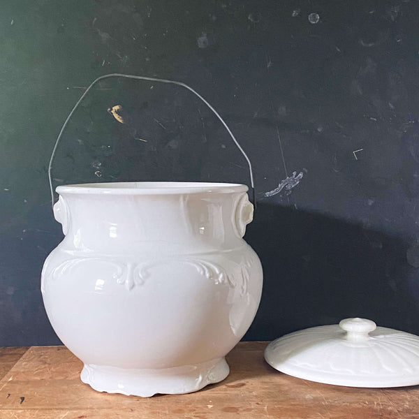 Antique White Chamber Slop Jar - Mellor & Co Combinet Chamber Companio ...