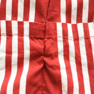 Vintage Red and White Striped Half Apron for Egg Gathering and Vegetable Harvest