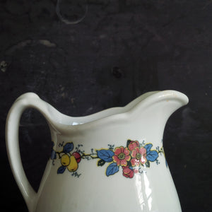 Vintage Ohio Restaurantware  Pitcher - Bailey Walker Vitreous China Pitcher - City of Cleveland circa 1930's with Floral Band