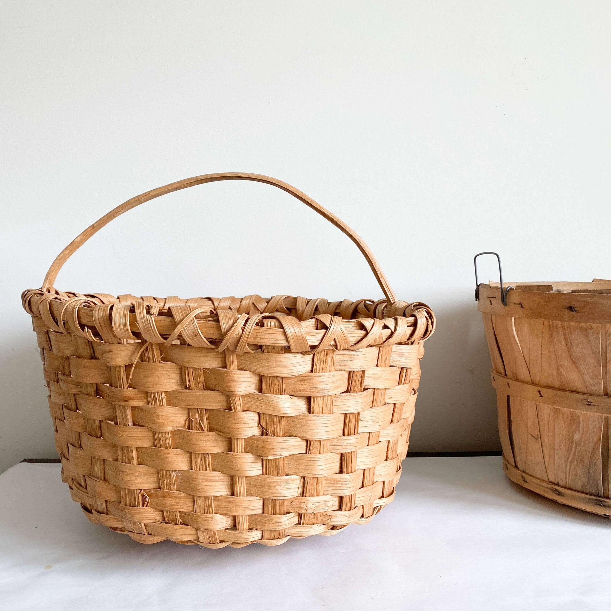 Handmade Split-Oak Gathering Basket 18x14