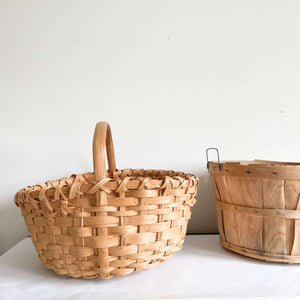 Primitive Handmade Split Oak Gathering Basket - 17x14 – In The Vintage ...