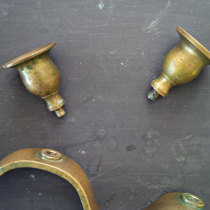 Rare Vintage Brass Candle Holders - Rolling Wave Style - Set of Two