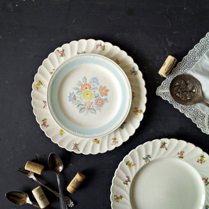 Mix and Match Vintage Dinner & Salad Plates Collection - Clarice Cliff Dimity Dinner Plates - Springtime Bouquet 1930's & 40's