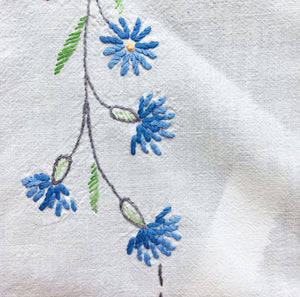 French Vintage Embroidered & Appliqué Cotton Tablecloth – 84 X 84 Cm French Vintage Embroidered & Appliqué Cotton Tablecloth – 84 X 84 Cm