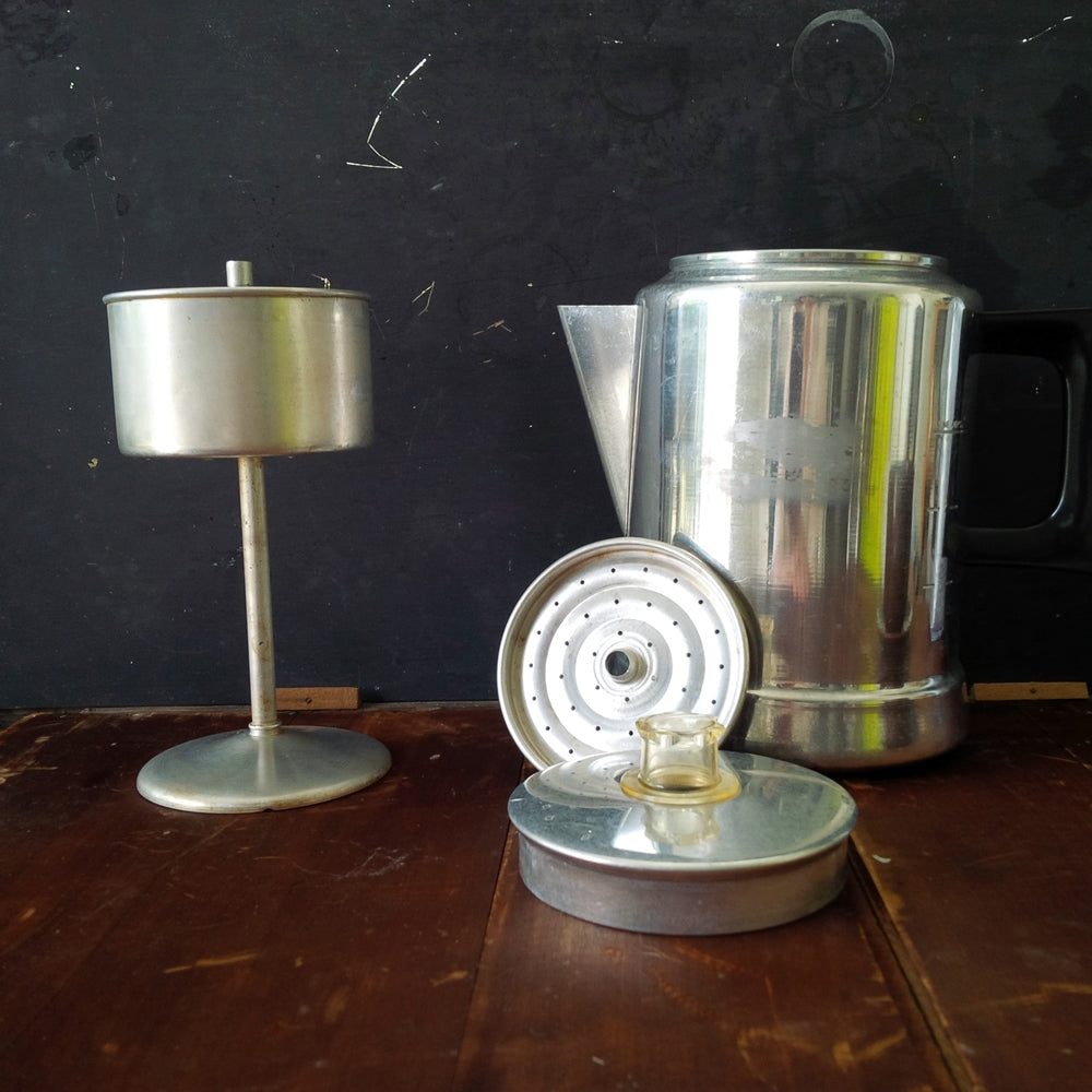 Vintage 1960s Comet Coffee Pot Percolator - Aluminum 9 Cup Capacity - Kitchen & Camping Ware