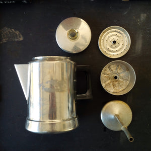Vintage 1960s Comet Coffee Pot Percolator - Aluminum 9 Cup Capacity - Kitchen & Camping Ware