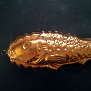Vintage Copper Fish Mold - Tin-Lined - Tagus Portugal