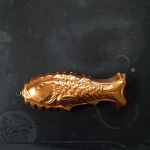 Vintage Copper Fish Mold - Tin-Lined - Tagus Portugal