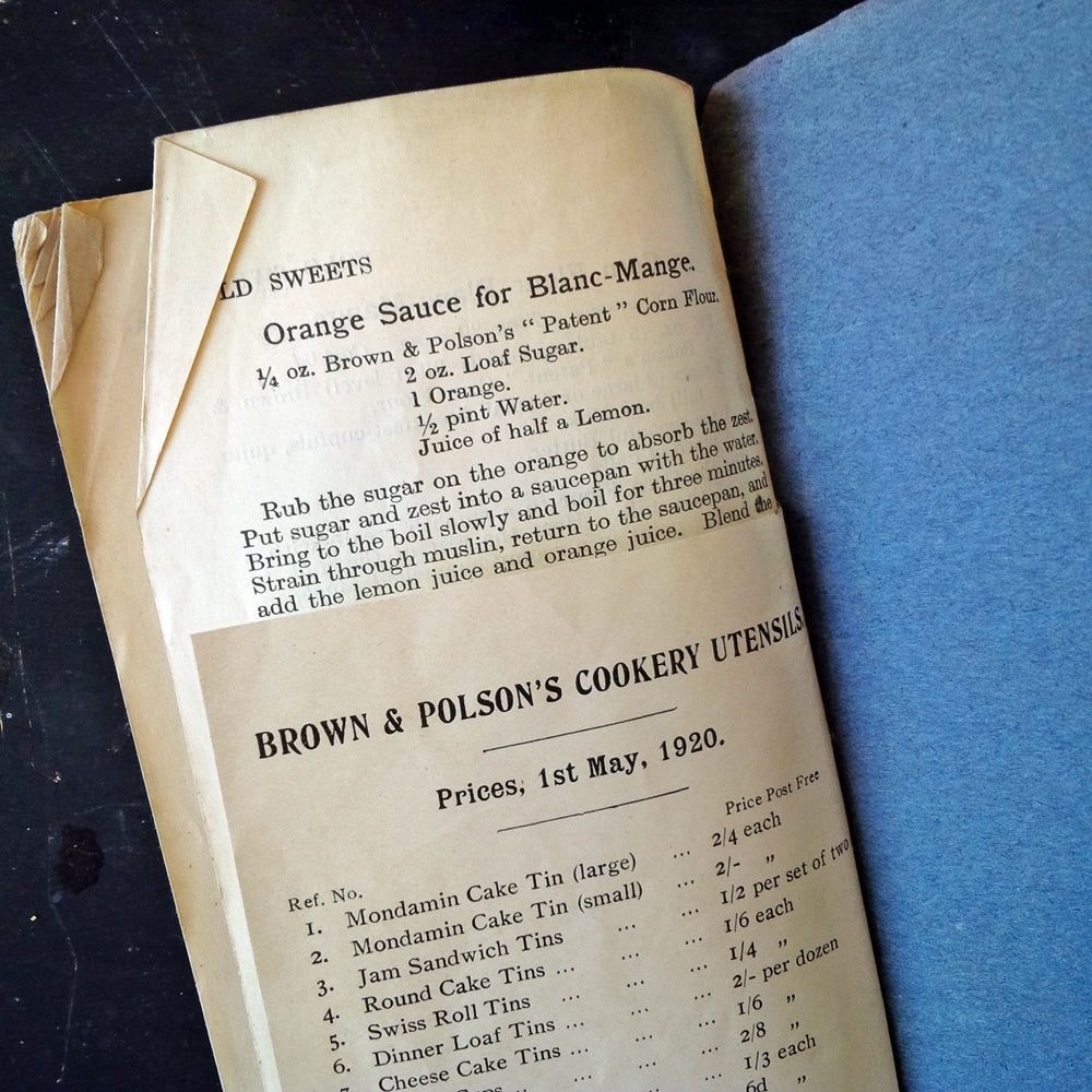 Corn Flour Recipes by C. Herman Senn - 1920s Rare Recipe Leaflet Containing Over 75 Recipes