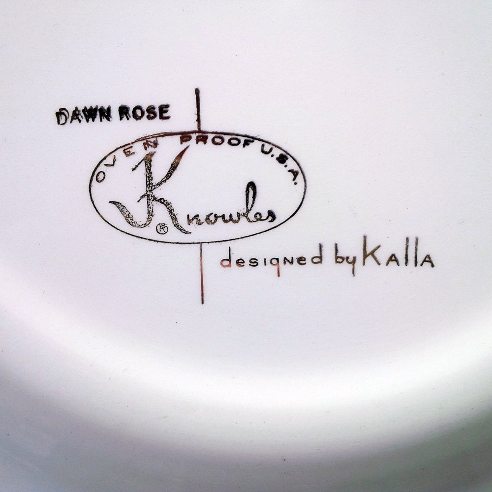 Edwin Knowles Dawn Rose Dinner Plates - 1950s Dinnerware - Designed by Erwin Kalla - Set of Two