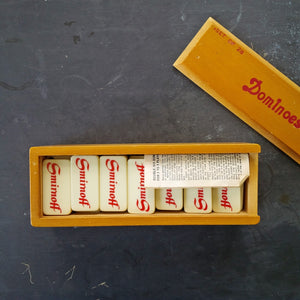 Rare Vintage 1960's Smirnoff Dominoes Set in Wood Box - Vintage Midcentury Barware and Games