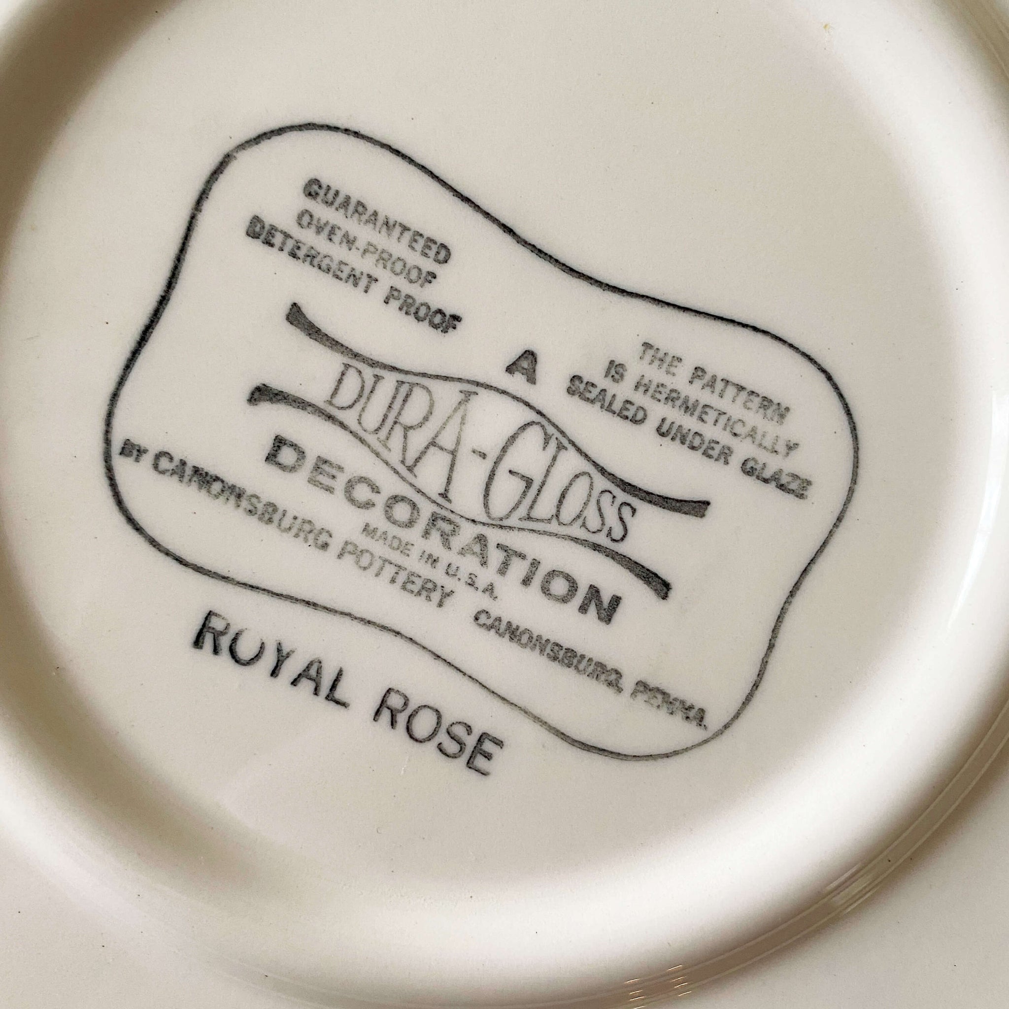 Vintage Canonsburg Royal Rose Platter circa 1960s