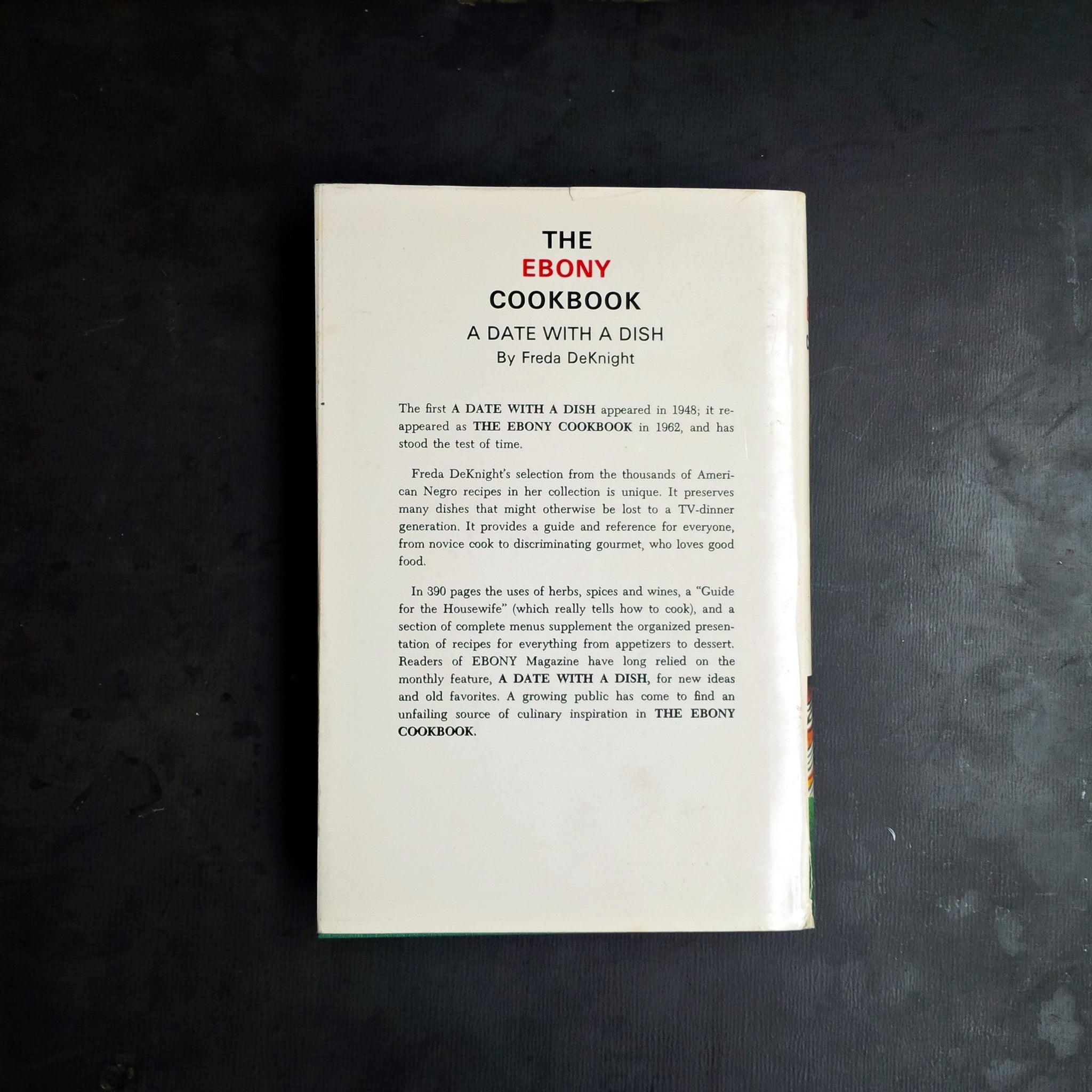 The Ebony Cookbook-  Freda DeKnight 1973 Edition, 1993 Printing