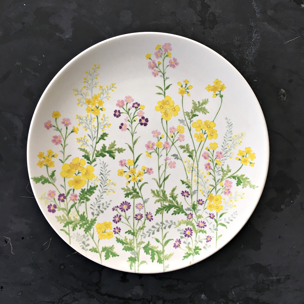 Vintage Noritake Flower Power Dinner Plate - 1970s Botanical