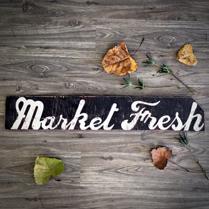 Handpainted Wood Farmers Market Sign  - Market Fresh - 35x6 - Distressed Wood Signage
