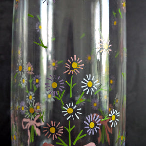 Vintage Anchor Hocking 16oz Floral Drinking Glasses