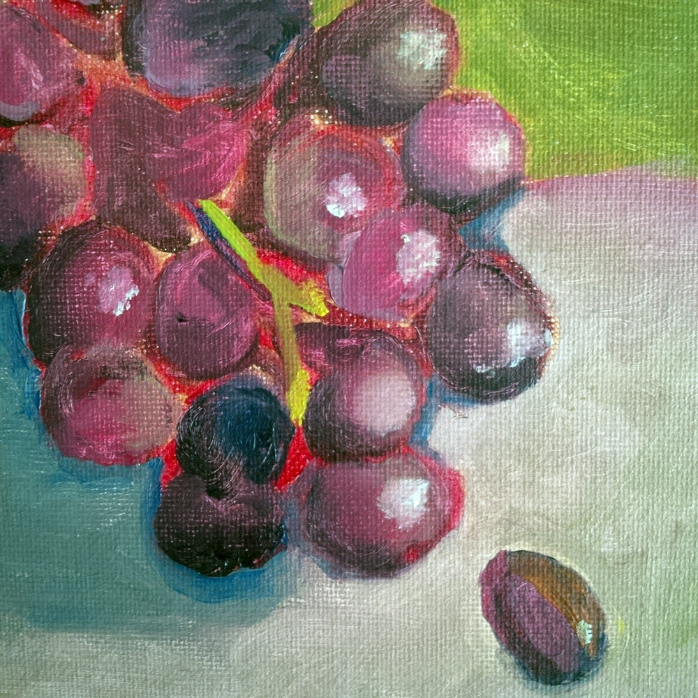8x10 Portrait Painting of Grapes - Original Acrylic Still Life - Signed by the Artist