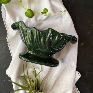Vintage Emerald Green Pottery Planter Vase