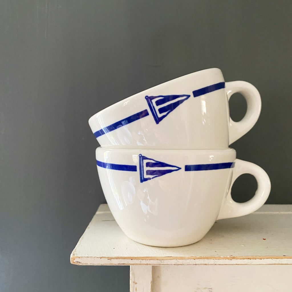 Rare Vintage Restaurant Ware - Essex Yacht Club Cups Made by H.F. Coors - Set of Two
