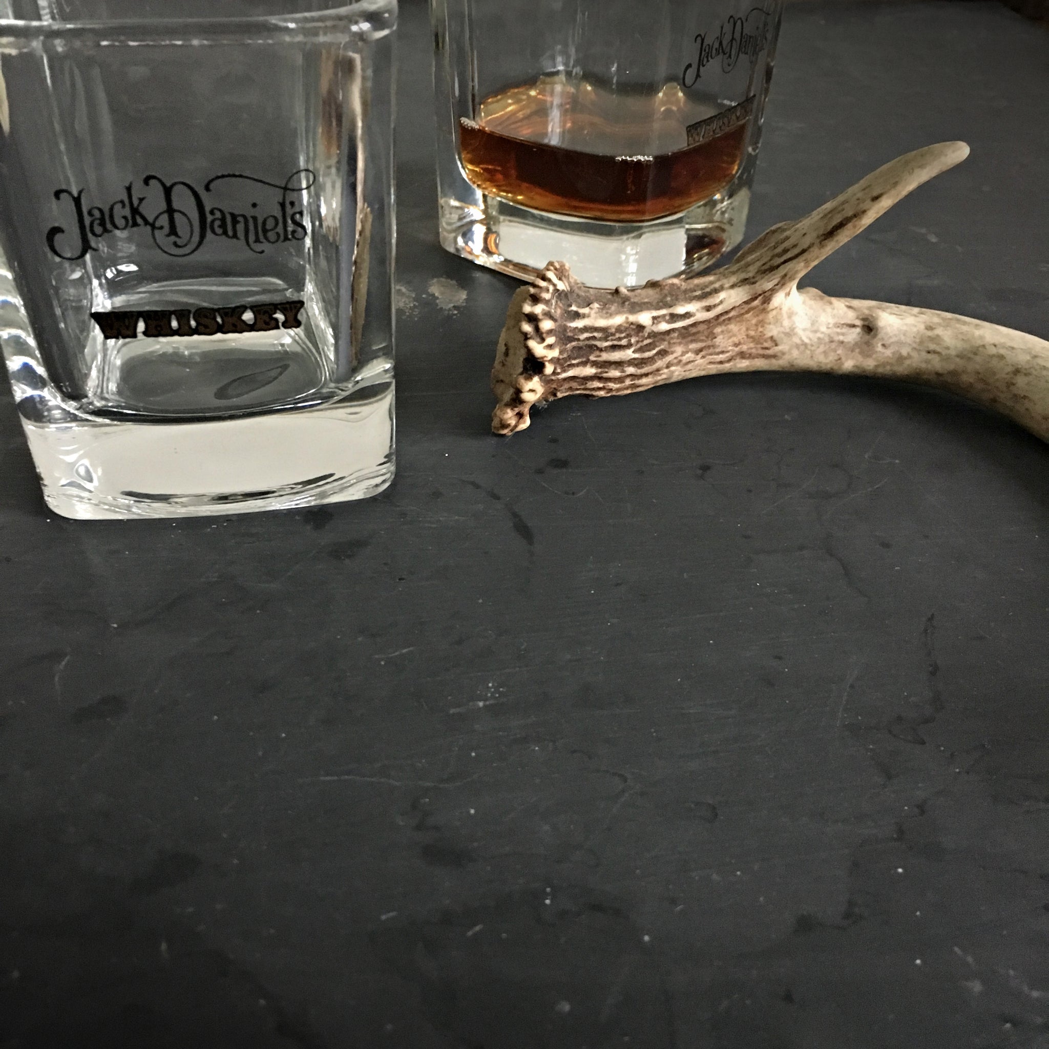 Vintage Jack Daniel's Whiskey Tumbler Glasses- Pair of 2 - Square Rocks Glasses