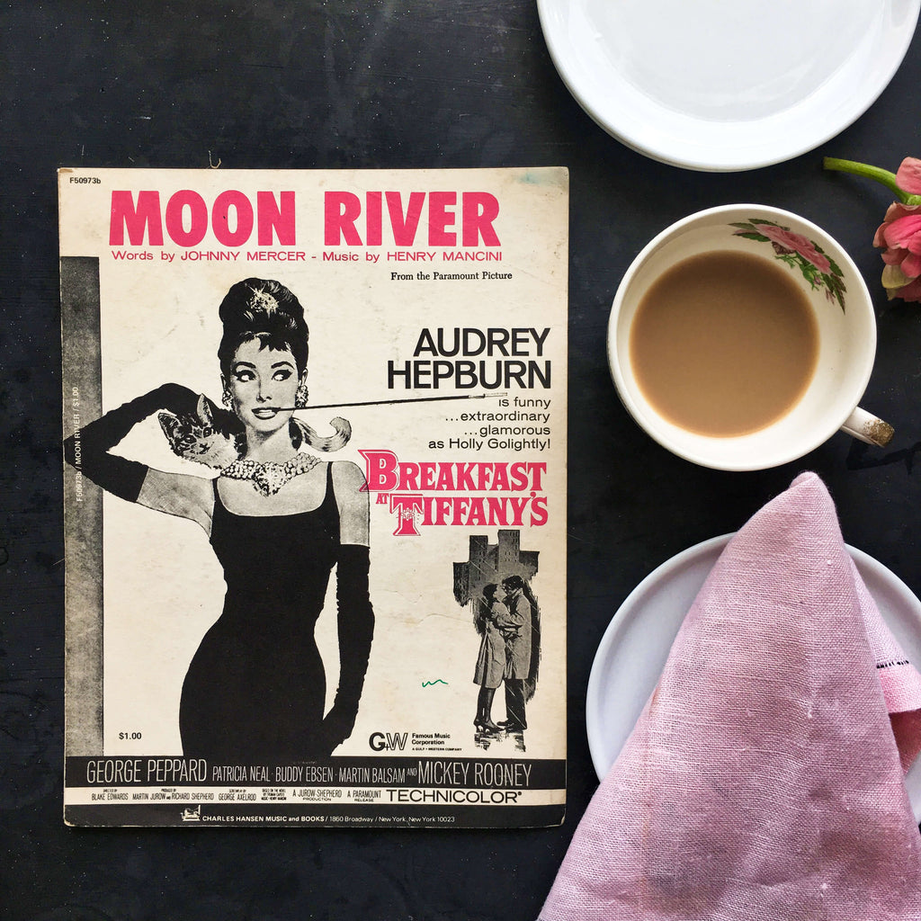 Vintage 1960s Moon River Sheet Music from Breakfast at Tiffany's