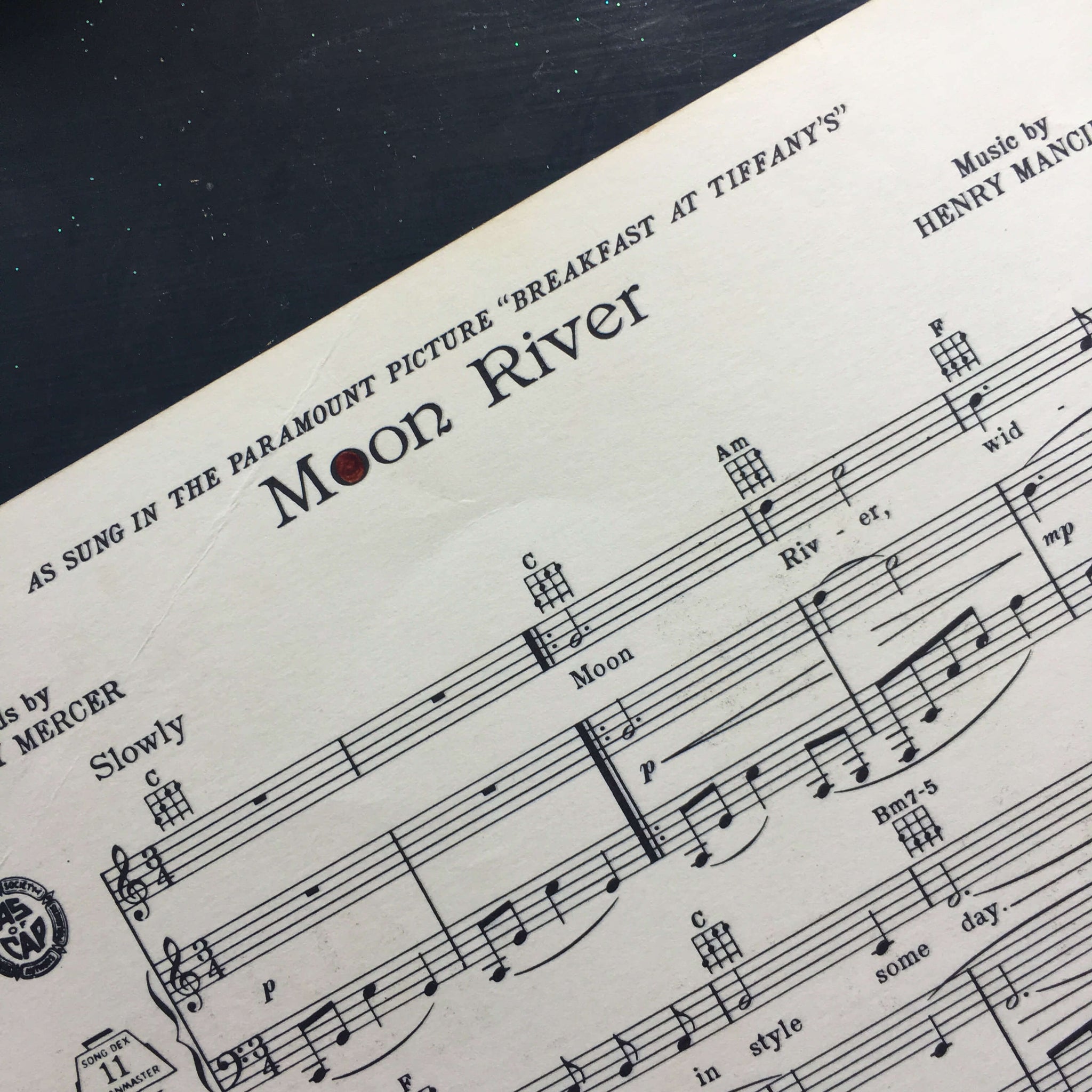 Vintage 1960s Moon River Sheet Music from Breakfast at Tiffany's