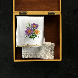 Vintage Italian Wood Box with Yellow Flowers - Made by Mottahedeh for Storage, Display and Keepsakes