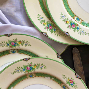 Antique Noritake Leandro Dinner Plates circa 1921-1924 - Set of Five Porcelain Plates