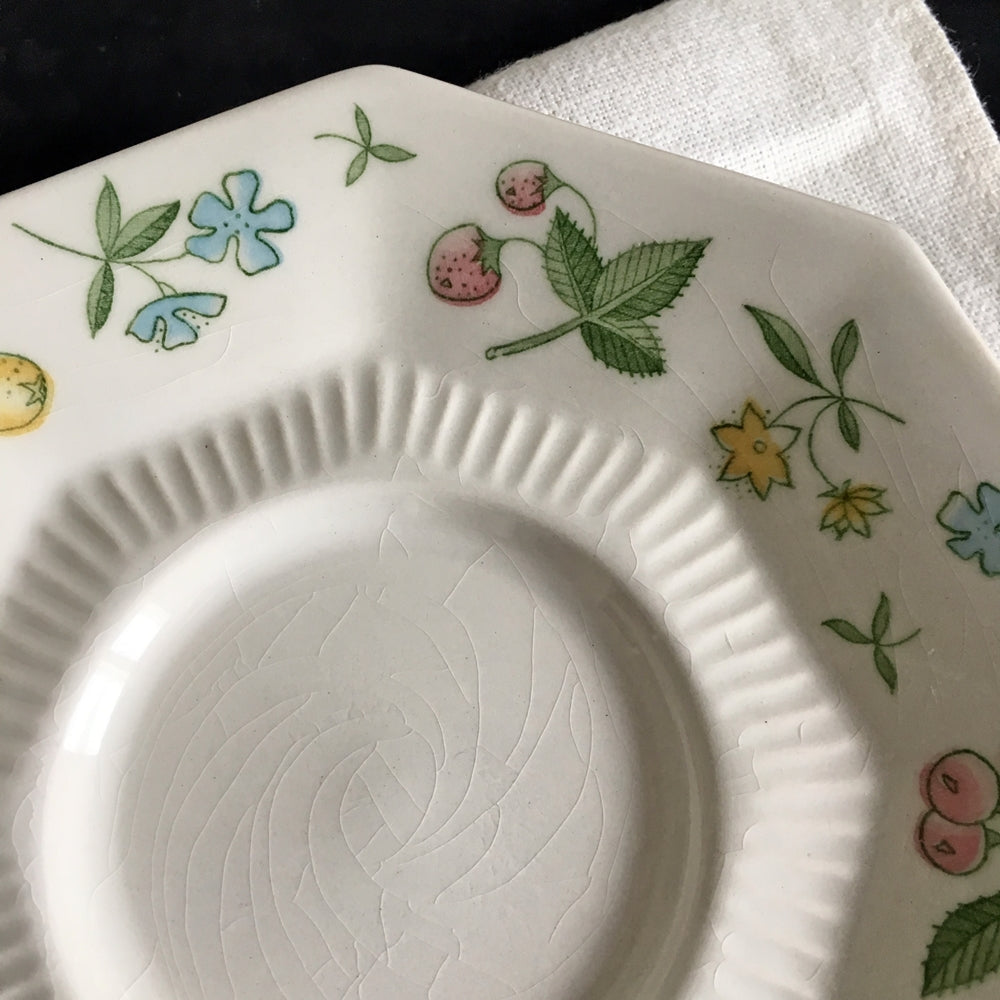 Vintage Independence Ironstone Teacup and Saucer - Old Orchard Pattern - 1960s Interpace Japan